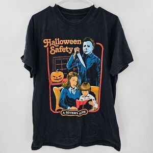 Halloween large tshirt Michael Myers tee black sitters guide